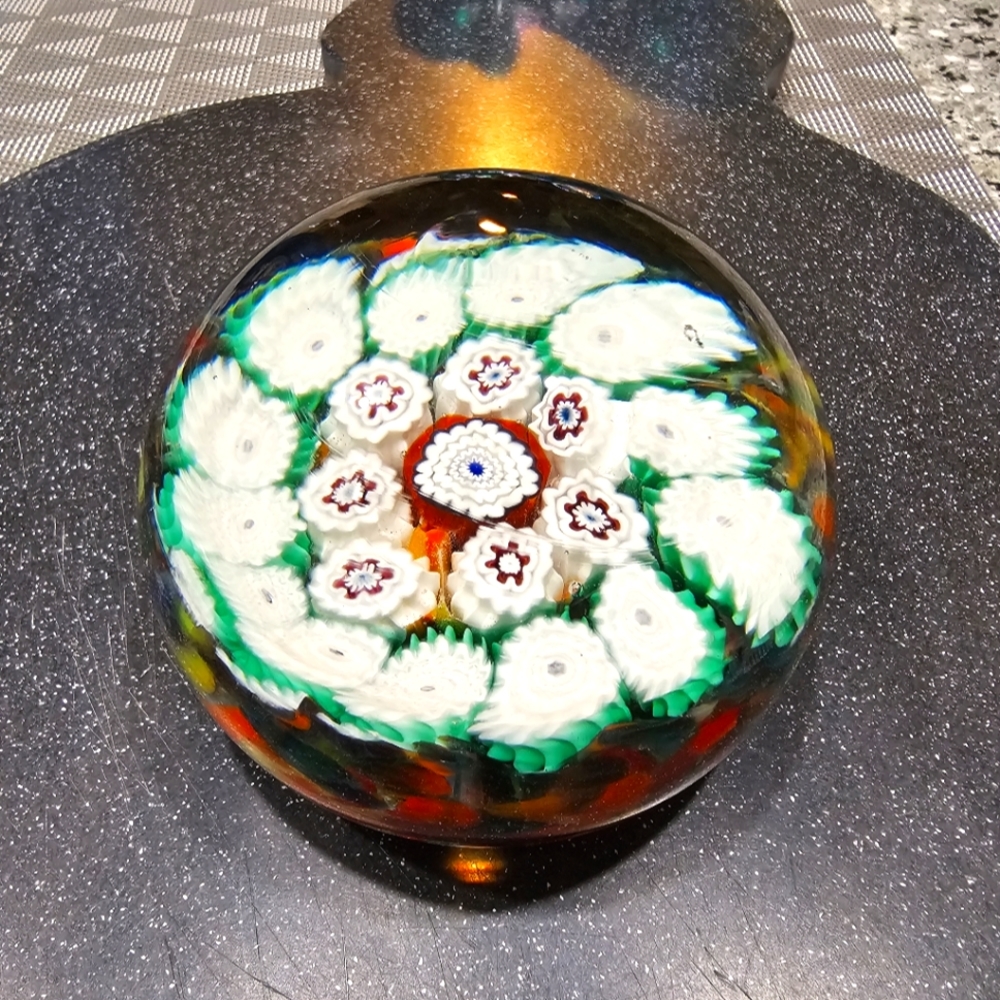 Old Millefoiri Glass Paperweight